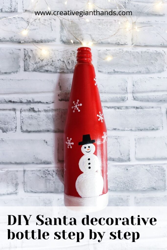 DIY Santa decorative bottle step by step 