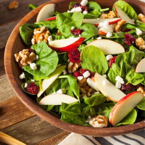 Spinach apple salad low in calories