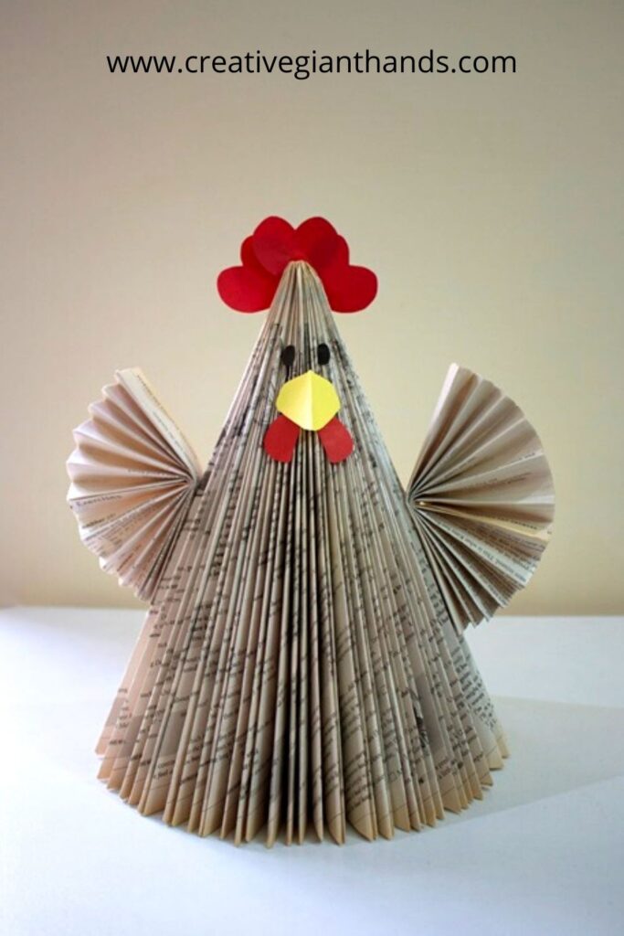 How to make a paper chicken with old books