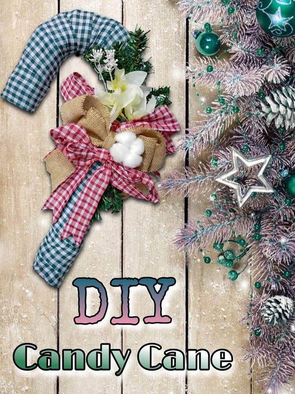 DIY dollar tree Christmas candy cane wreath for door hanging 